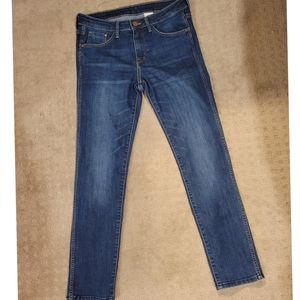 &Denim H&M slim cropped low waist dark blue jeans